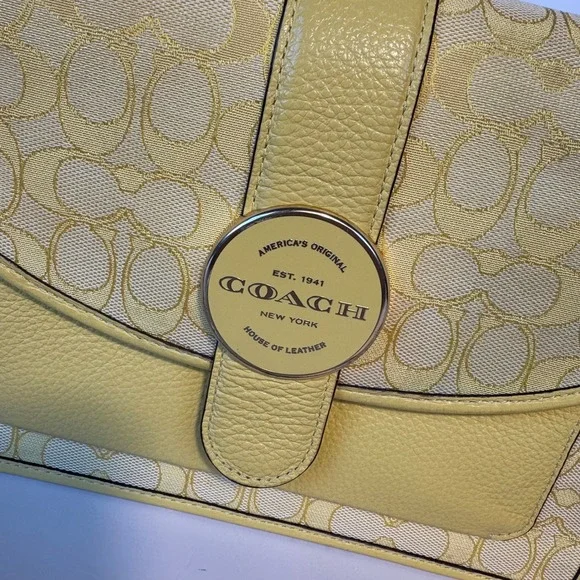 Coach Lonnie Crossbody Bag In Signature Jacquard Gold/Retro Yellow C8307 - Picture 2 of 16